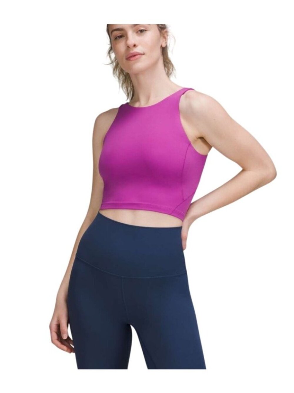 Lululemon Align High Neck Tank Women’s Size 8 Vivid Plum Nulu Cropped Yoga Top